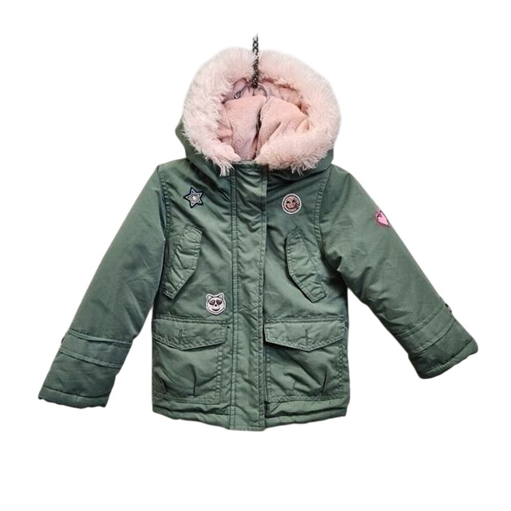 OshKosh kids jacket green pink size 4-5